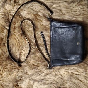 Vintage Issue No. 1954 Black Leather Fossil Crossbody